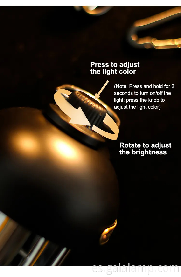 Luz de campamento solar LED retro con batería incorporada en 18650